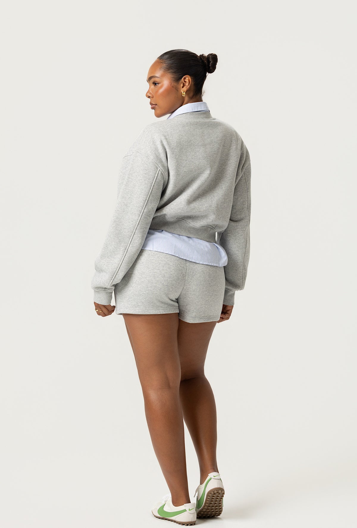 Varsity Cropped Sweatshirt - Heather Gray
