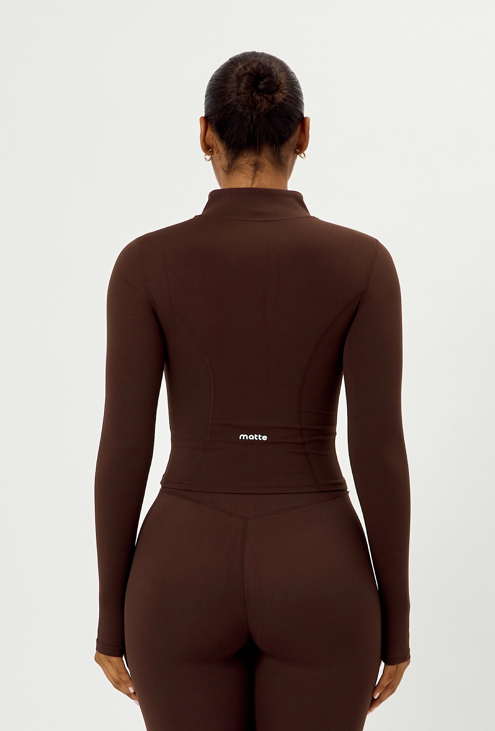 Sculpt Zip Long Sleeve - Espresso