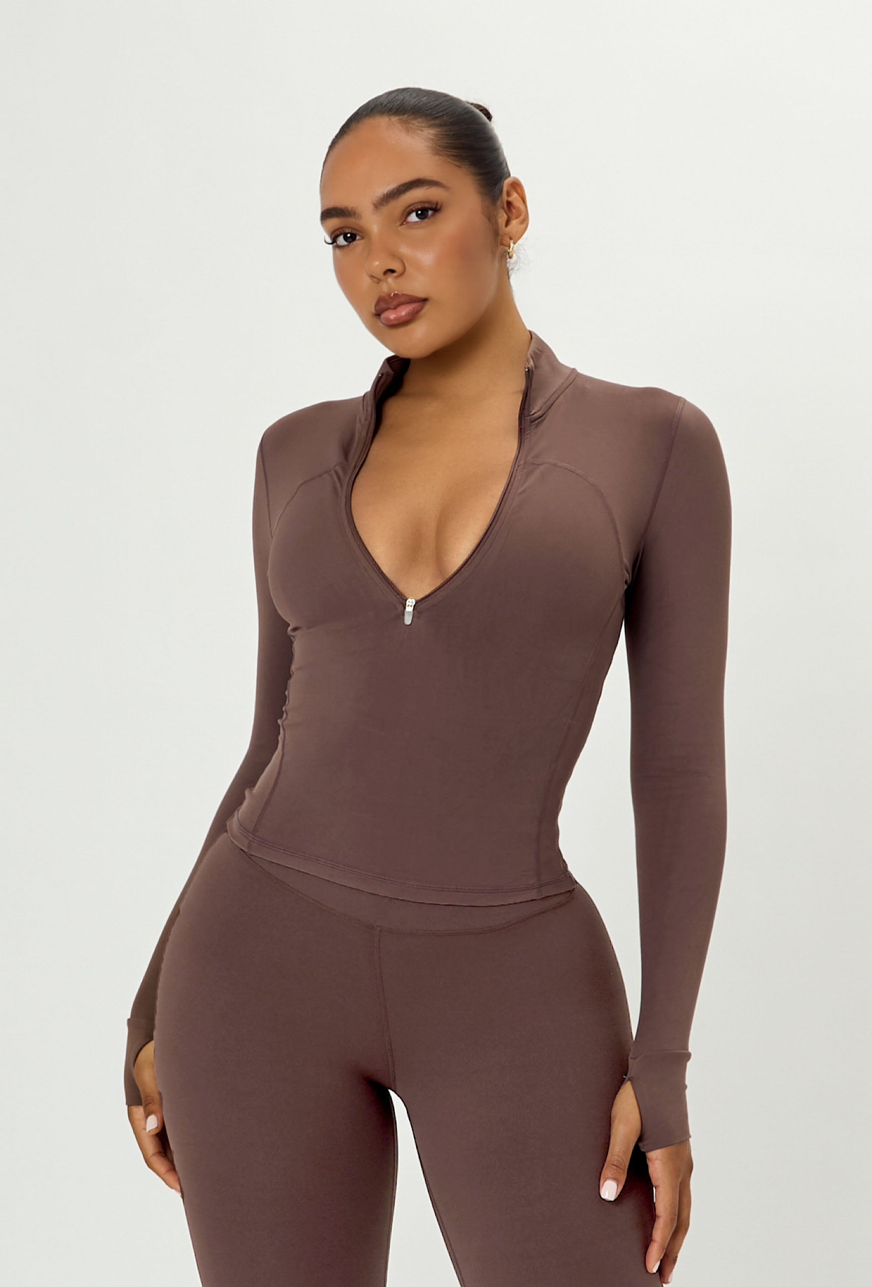 Contour Half Zip - Soft Cocoa