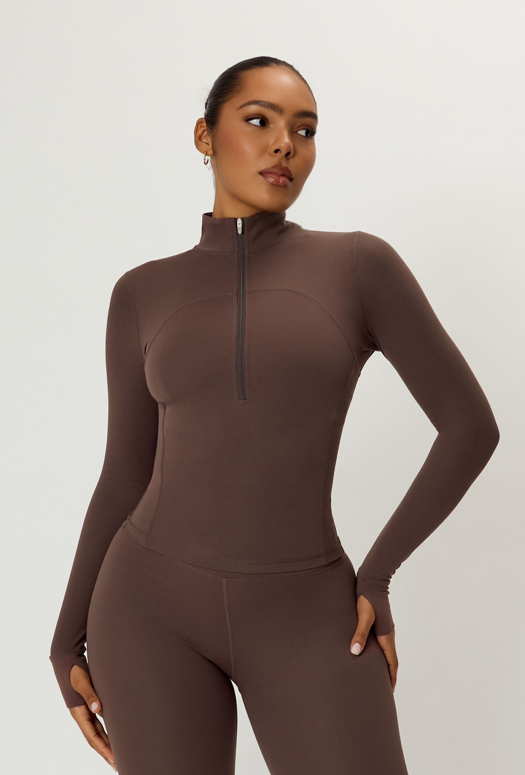 Contour Half Zip - Cocoa
