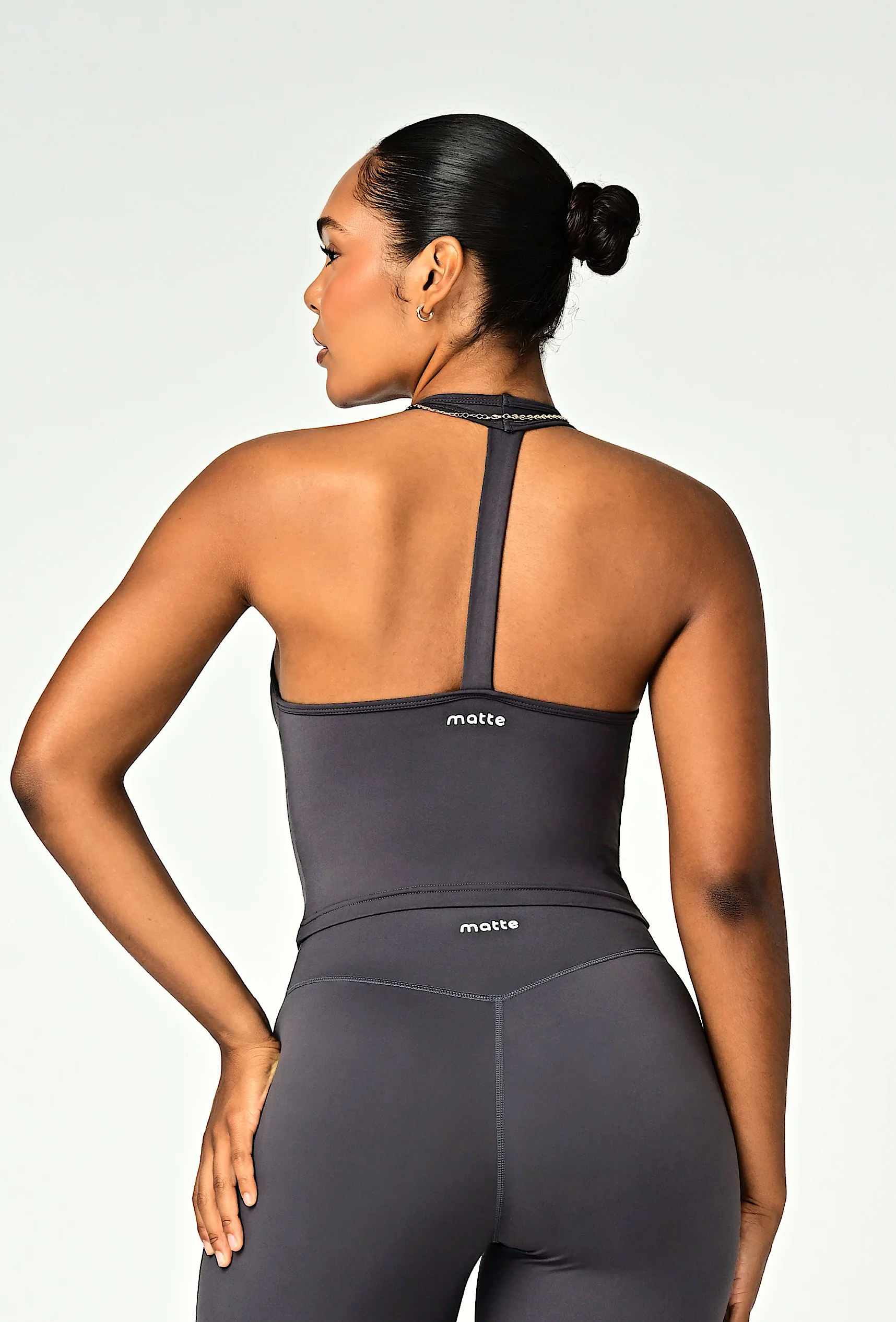 Linea Halter Top - Slate Gray