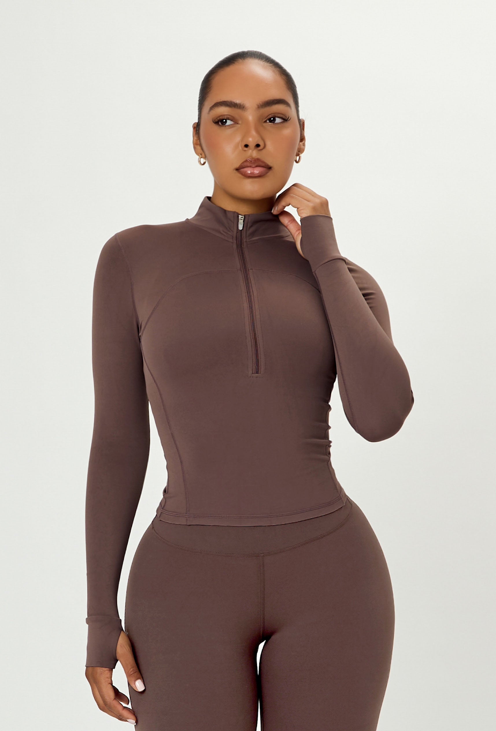 Contour Half Zip - Soft Cocoa