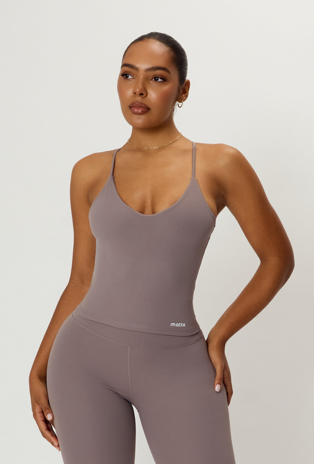 Longform Double Layer Tank - Taupe