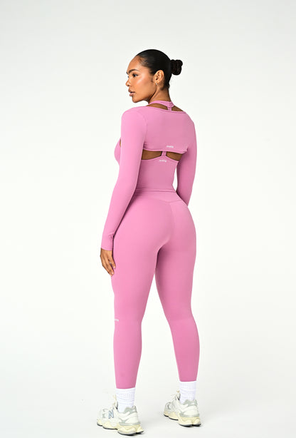 Align Long Sleeve Crop Top - Pink Cloud