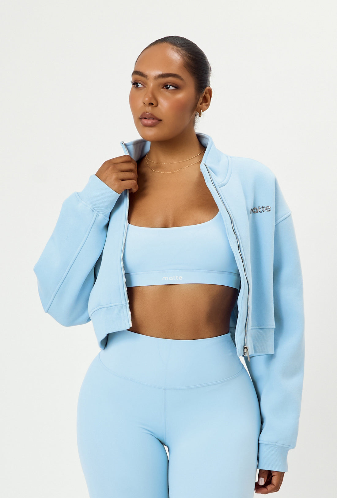 Matte Varsity Jacket - Ice Blue