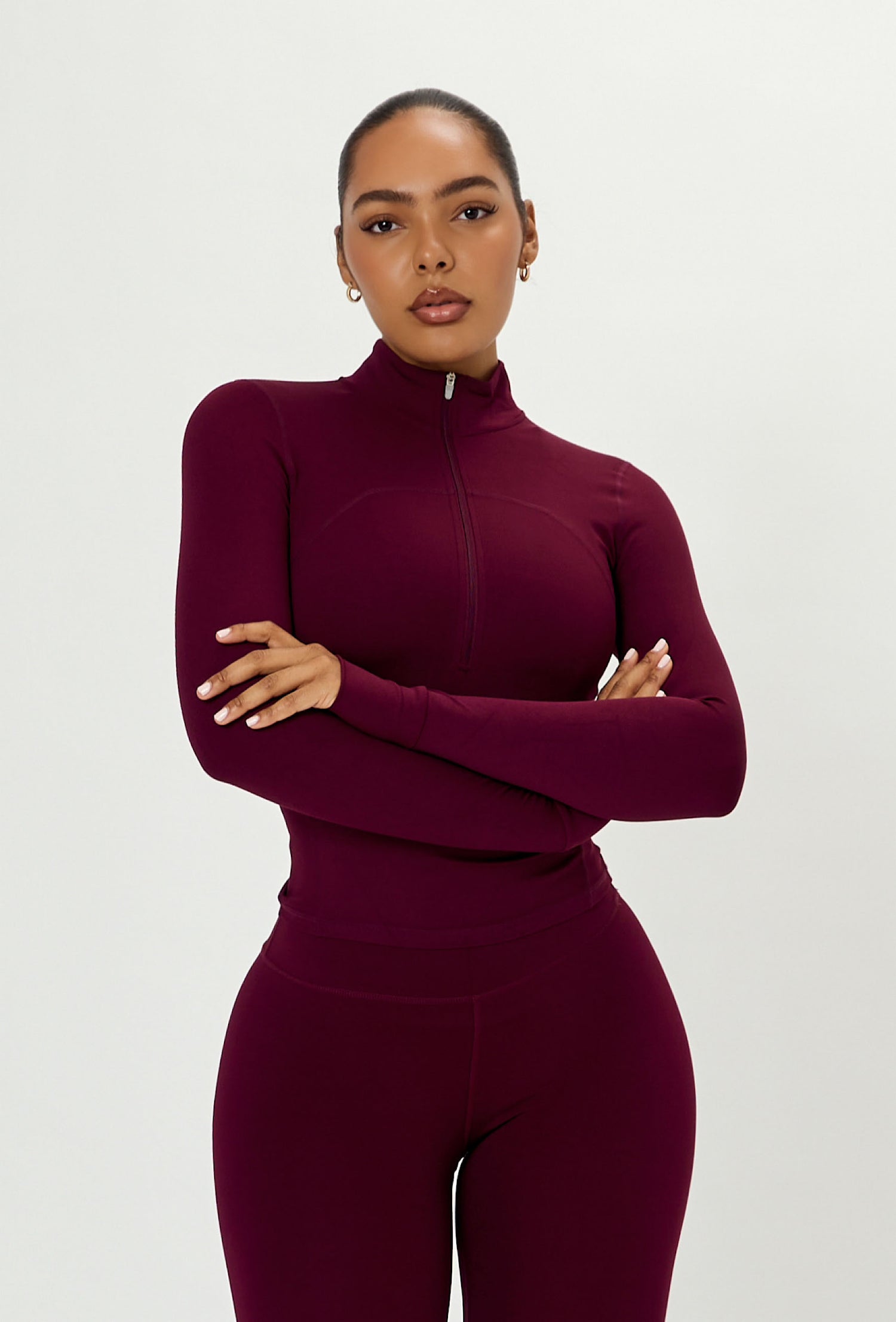 Contour Half Zip - Burgundy