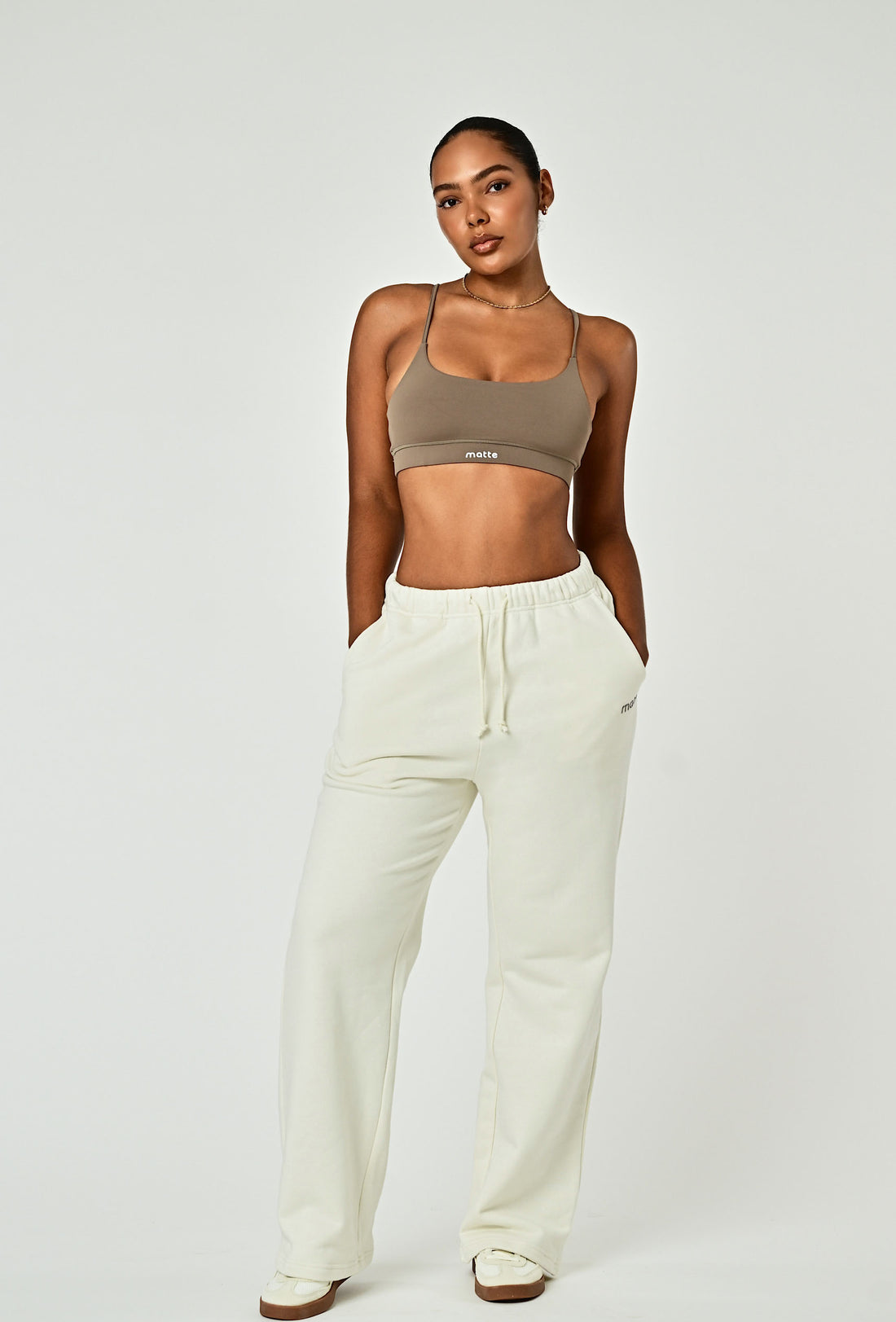 Wide Leg Terry Sweat - French Vanilla