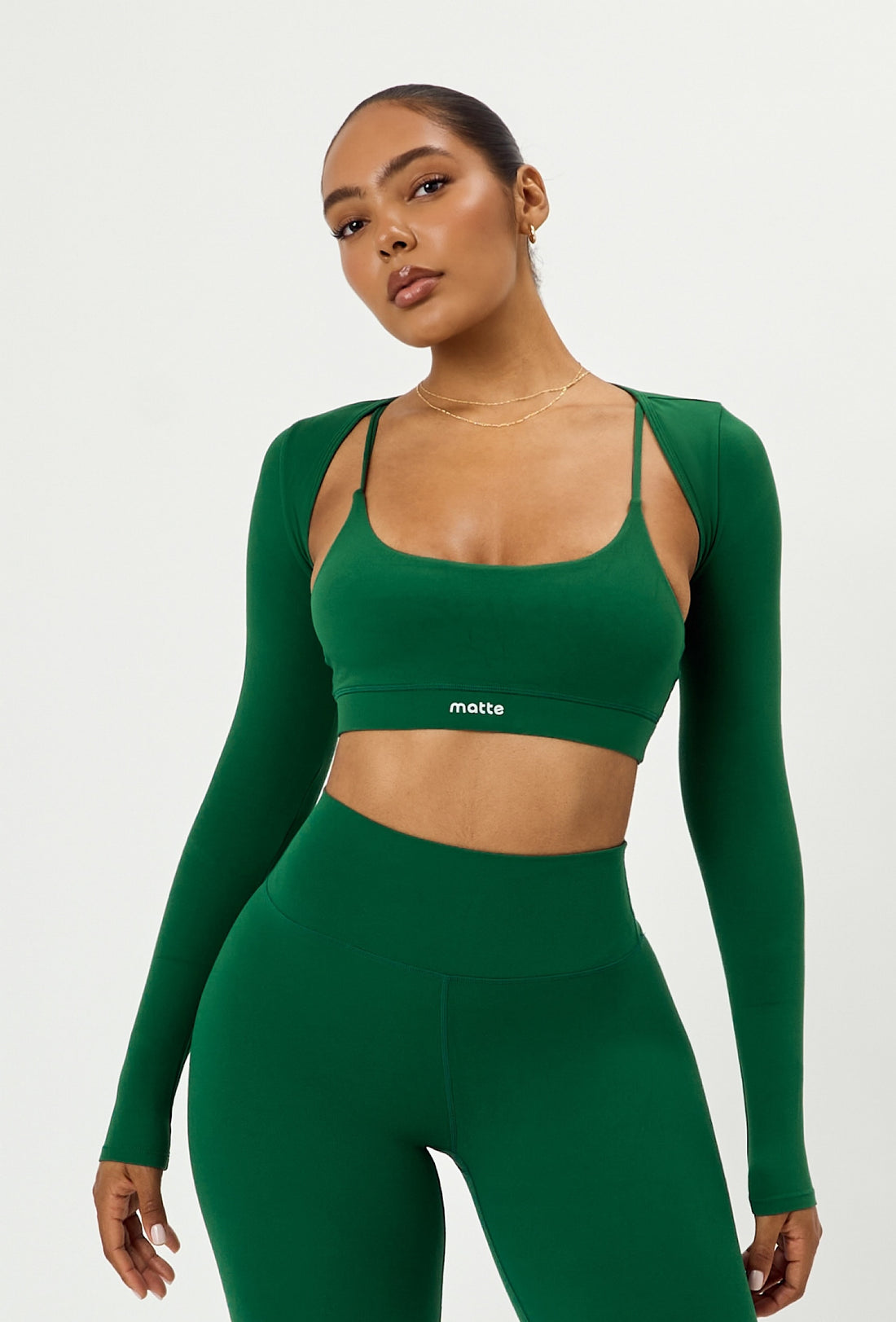 Align Long Sleeve Crop Top - Fern