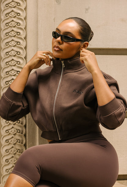 Matte Varsity Jacket - Espresso