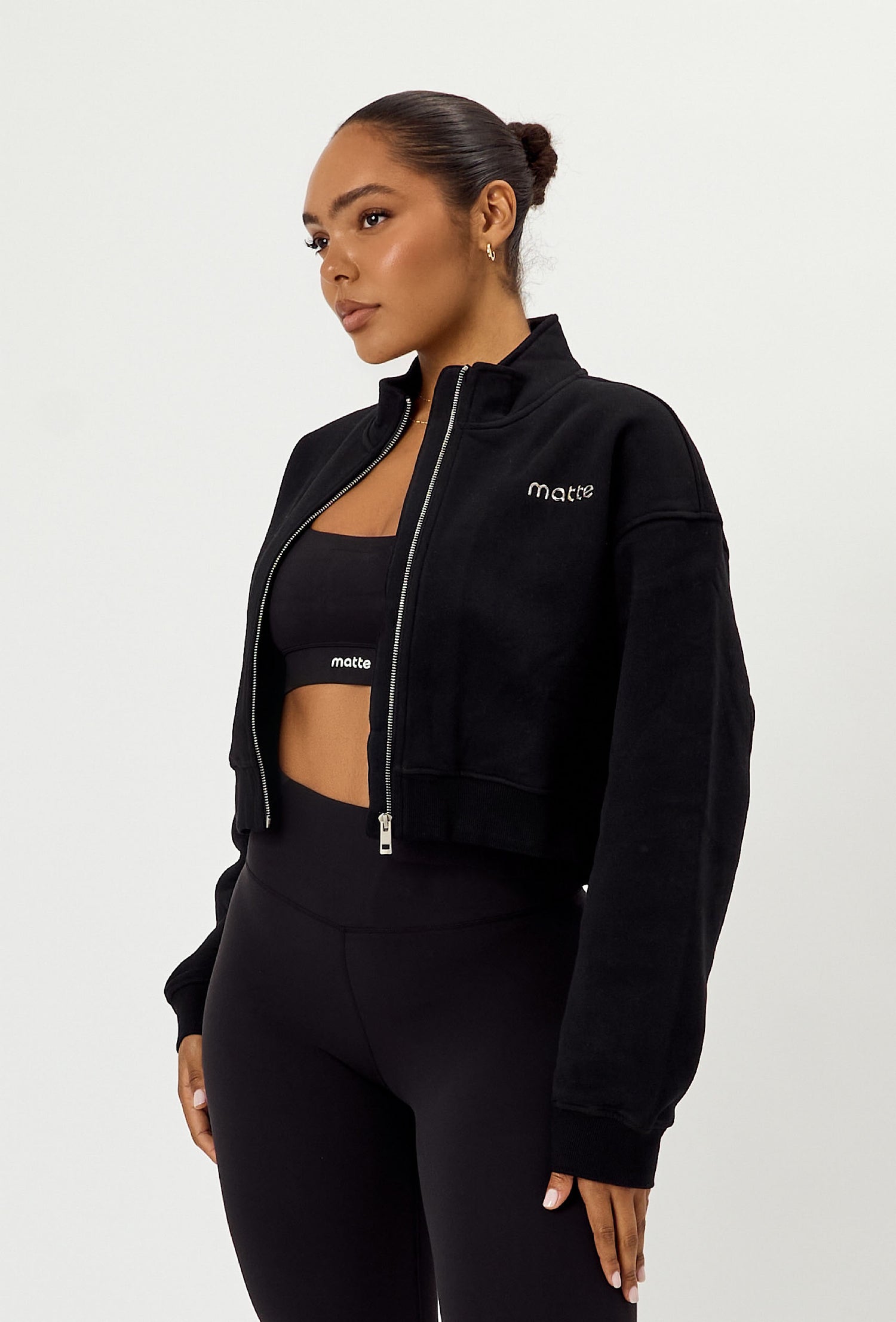 Matte Varsity Jacket -Black