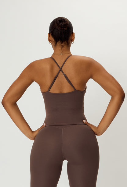 Longform Double Layer Tank - Cocoa