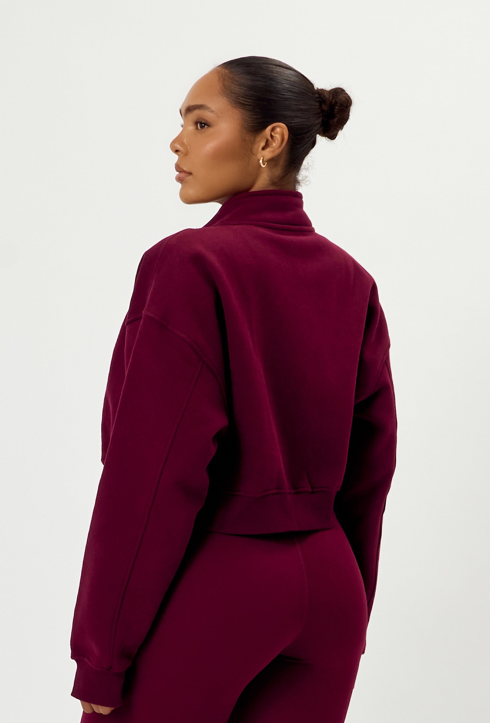 Matte Varsity Jacket -Burgundy