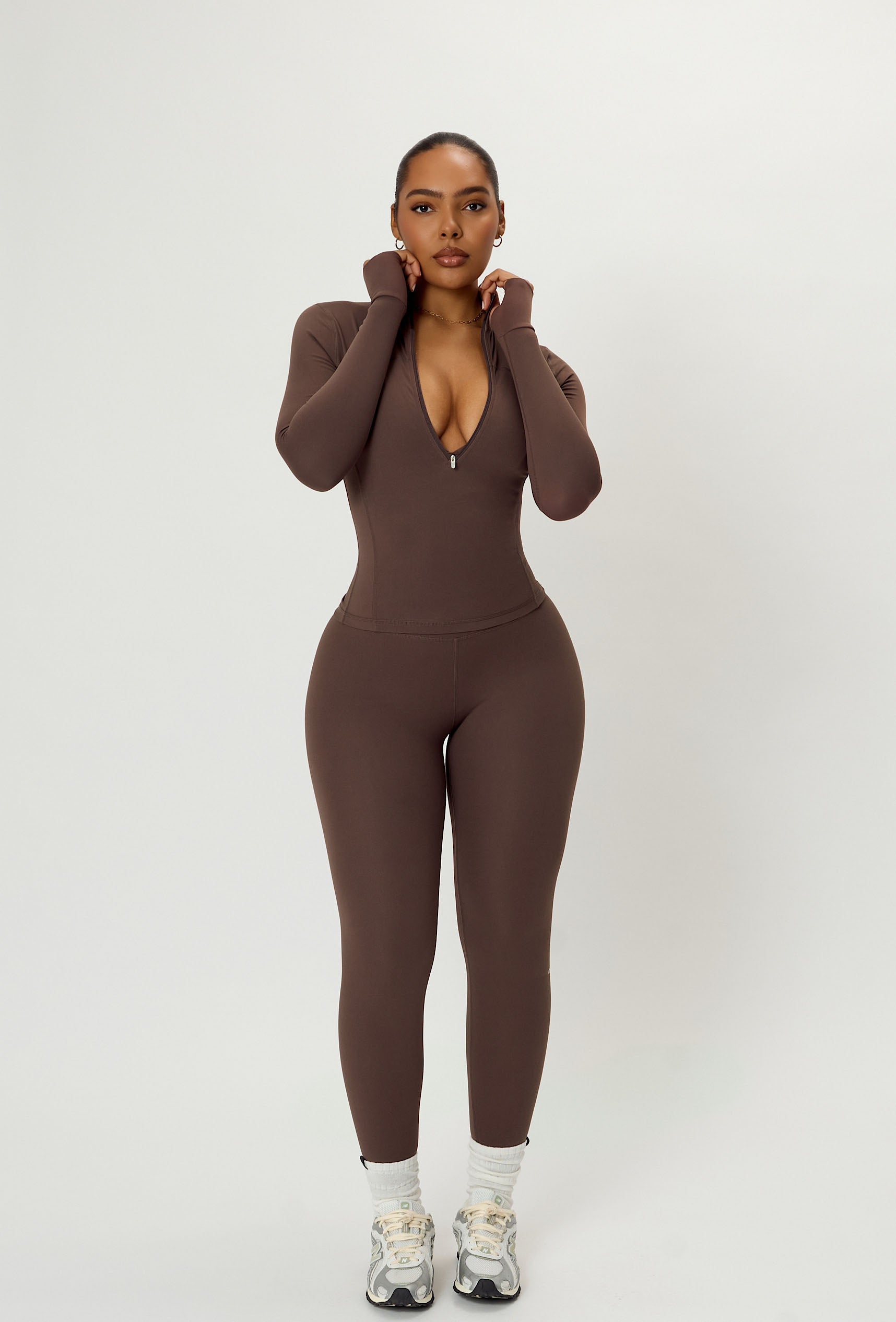 Contour Half Zip - Cocoa