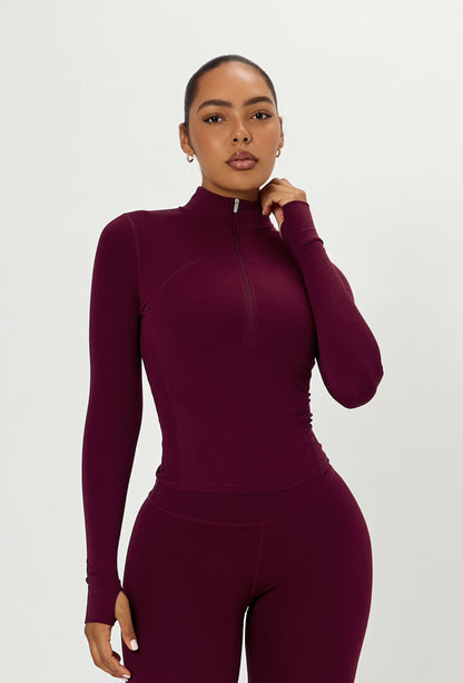 Contour Half Zip - Burgundy