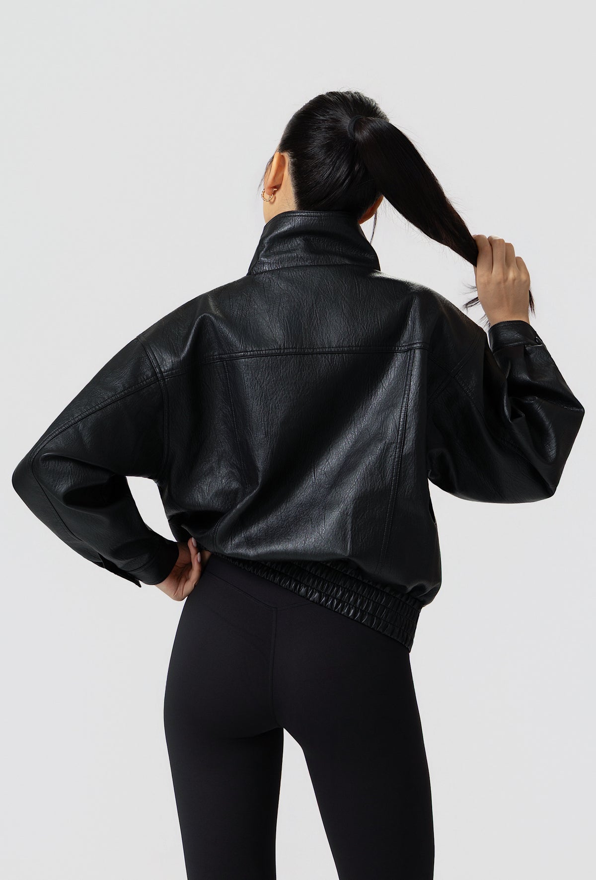 Frame Oversized Bomber Jacket - Black