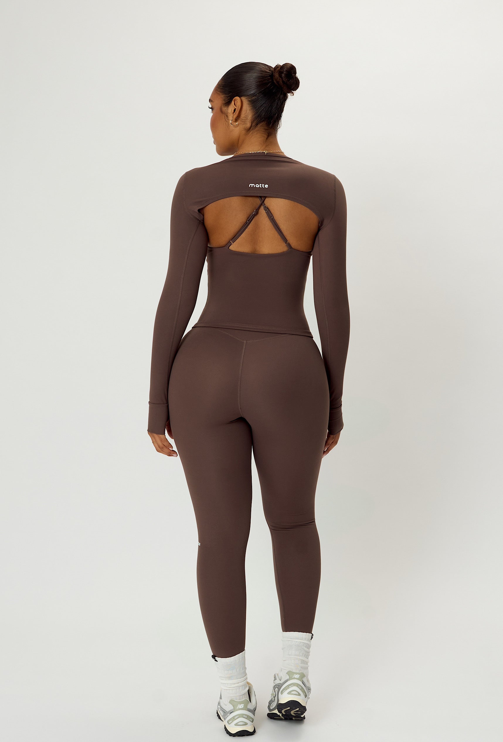 Form Long Sleeve Crop Top - Cocoa