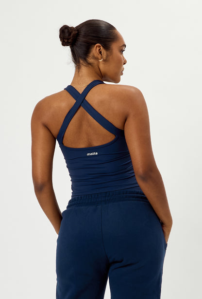 Soft Cinch Tank - Navy
