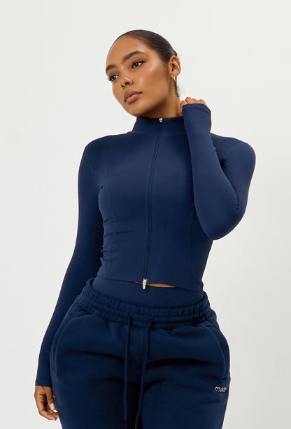 Sculpt Zip Long Sleeve - Navy
