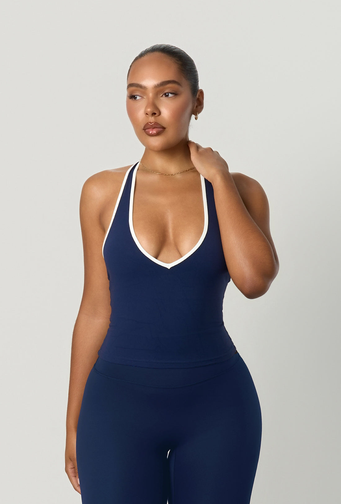 Linea Double Layer Halter - Navy
