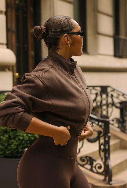 Matte Varsity Jacket - Espresso