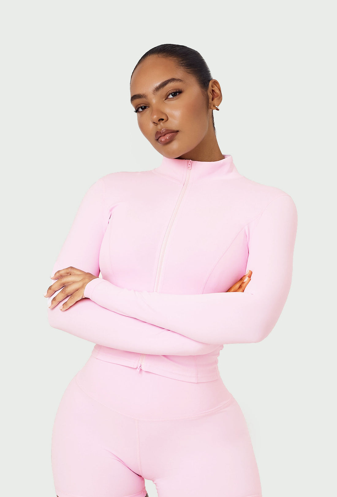 Sculpt Zip Long Sleeve - Ballet Pink