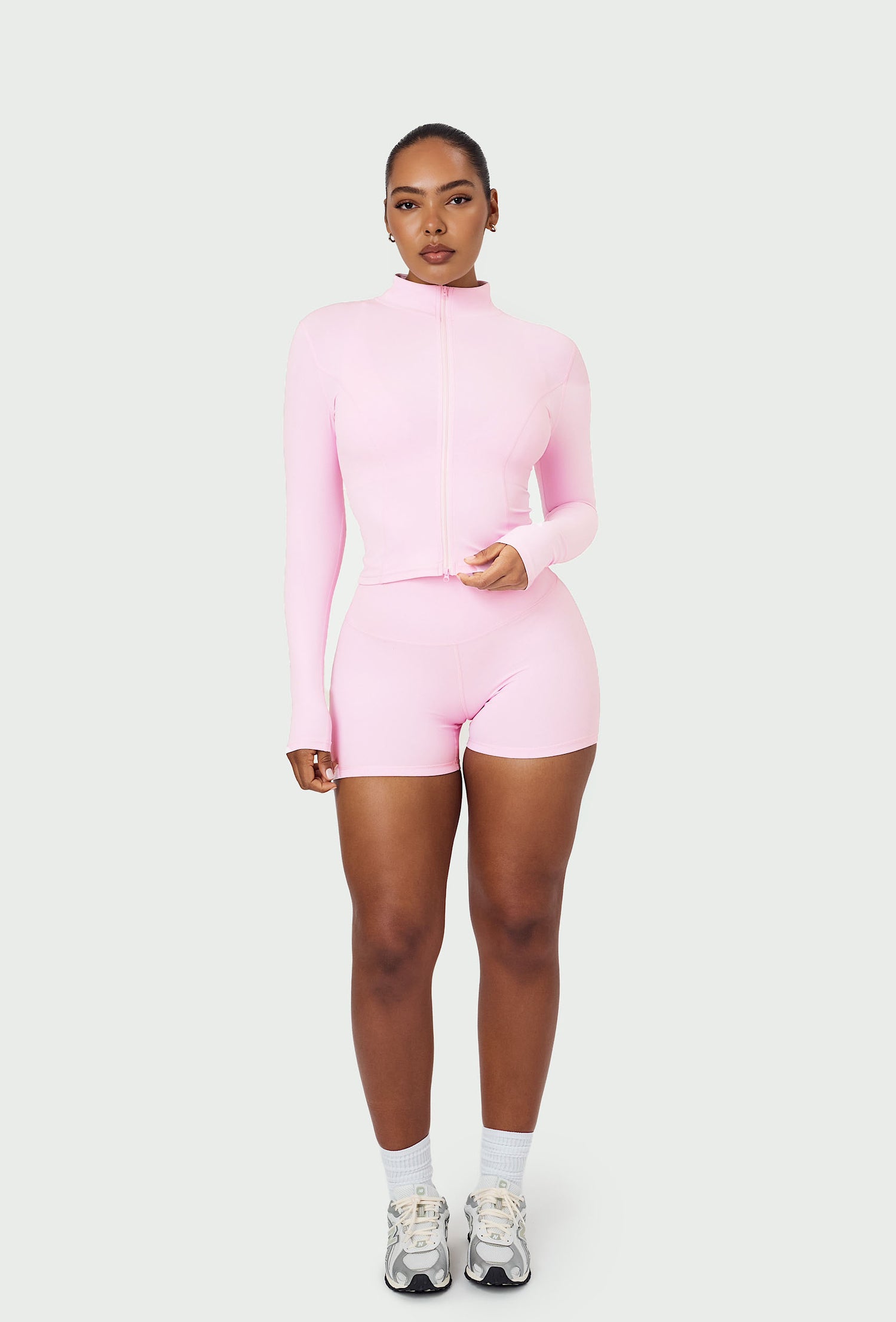 Sculpt Zip Long Sleeve - Ballet Pink