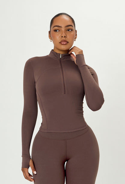 Contour Half Zip - Soft Cocoa