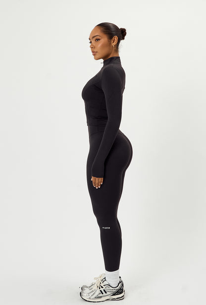 Sculpt Zip Long Sleeve - Black