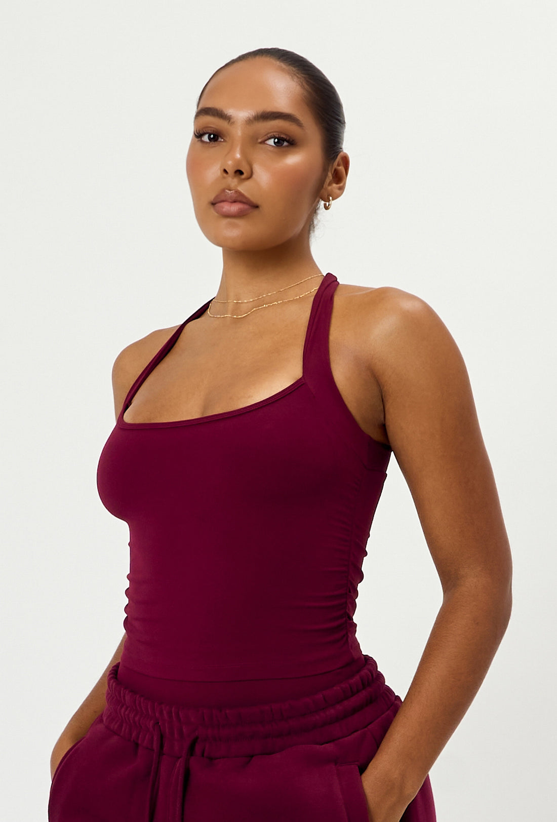 Soft Cinch Tank - Burgundy