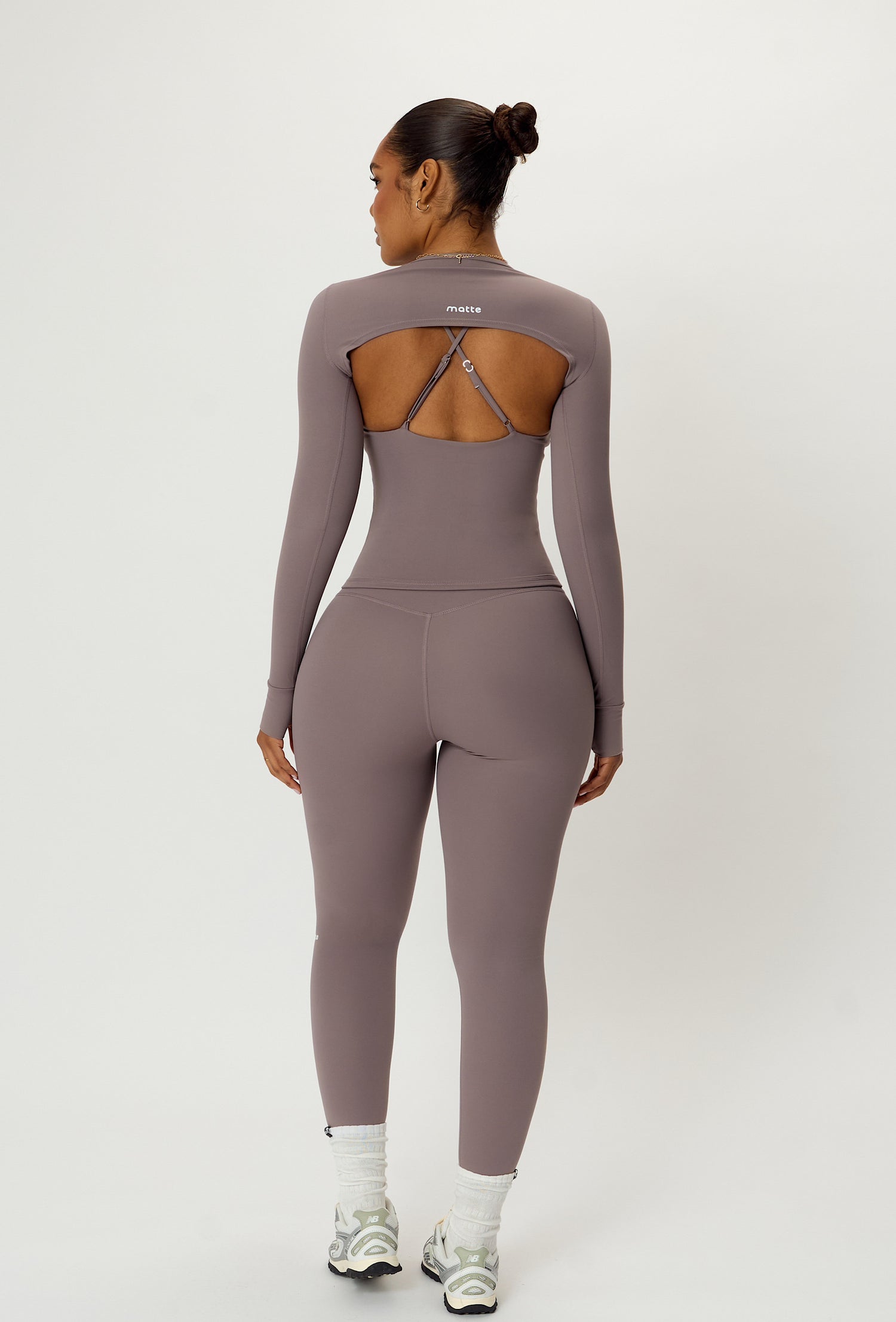 Form Long Sleeve Crop Top - Taupe