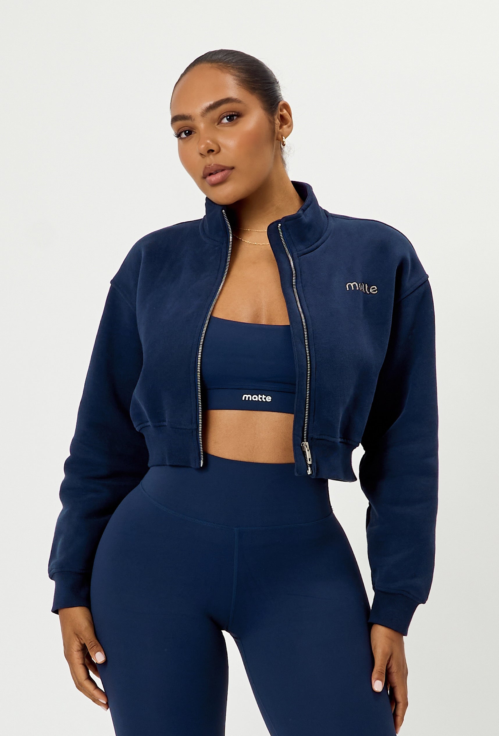 Matte Varsity Jacket - Navy