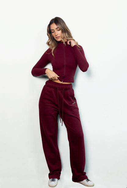 Staple Wide Leg - Burgundy