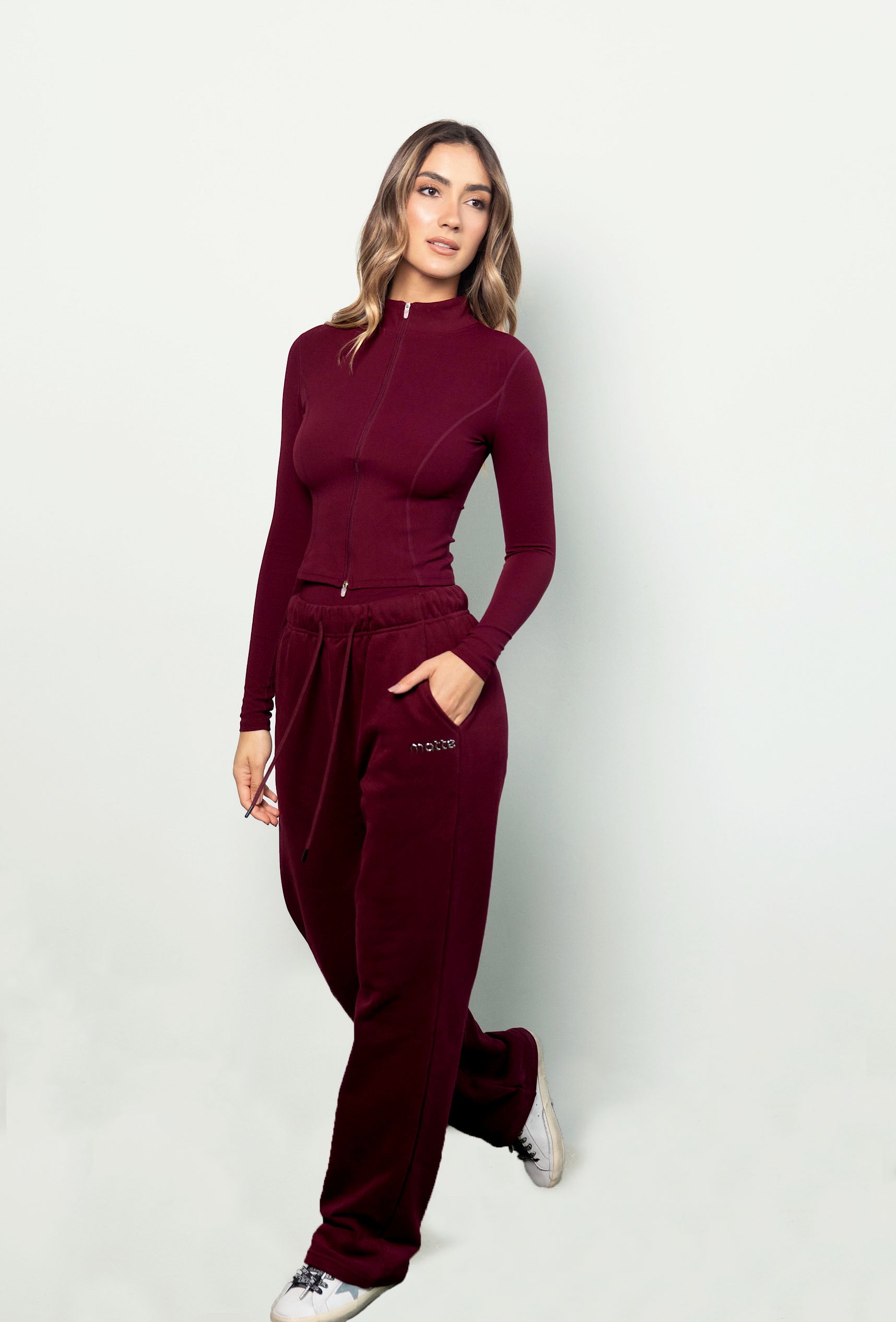 Staple Wide Leg - Burgundy