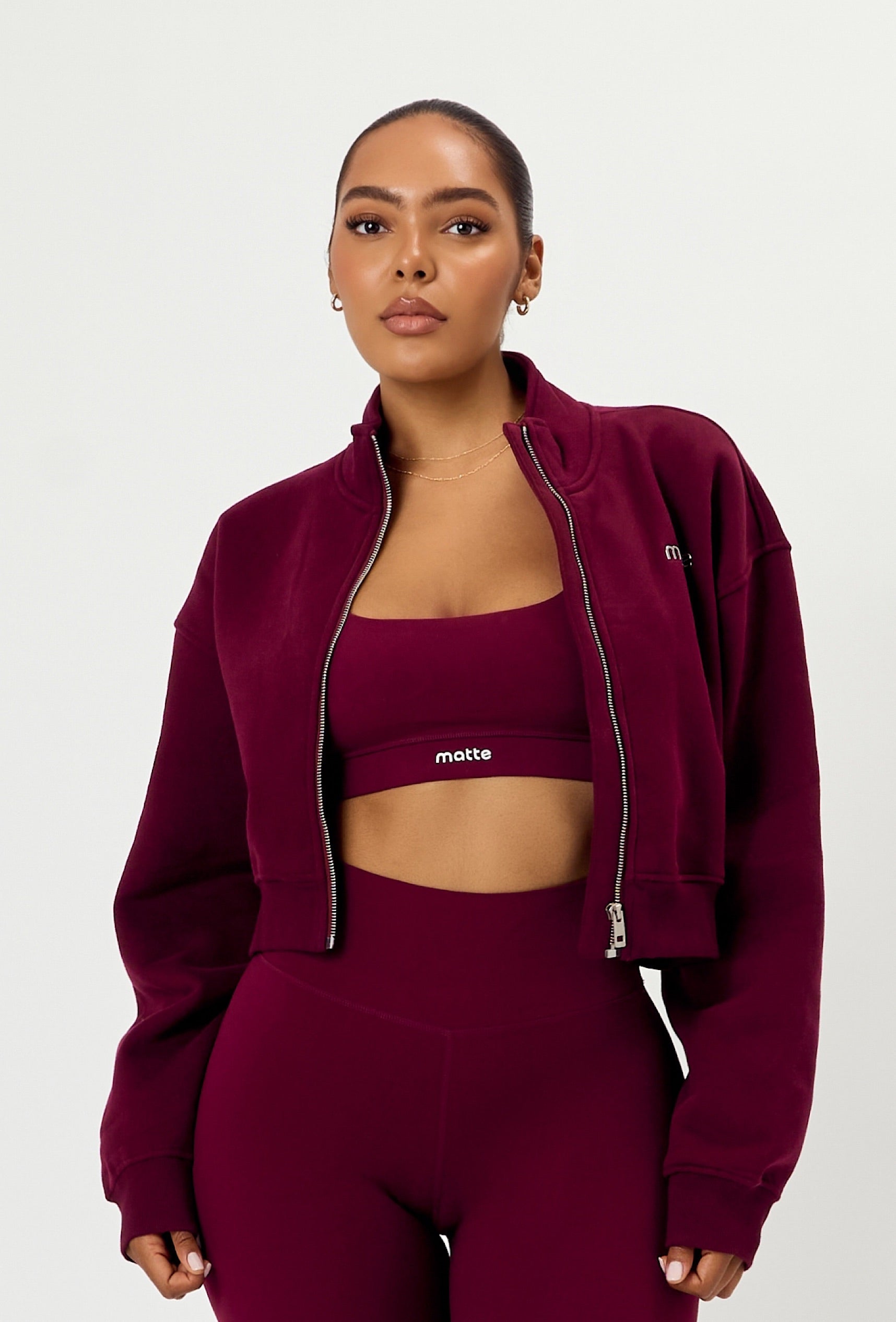Matte Varsity Jacket -Burgundy
