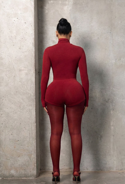 Matte Basix Sculpt Hot Pants - Crimson