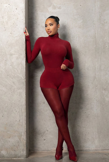 Matte Basix Sculpt Hot Pants - Crimson